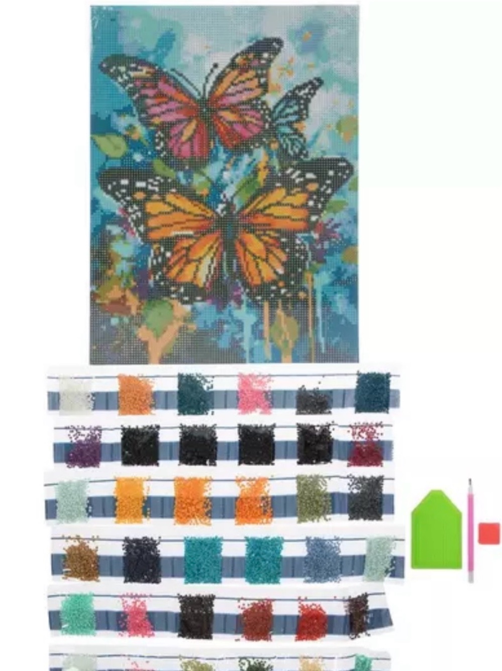 Vibrant Butterfly Diamond Painting Kit - Multicolor